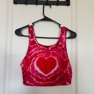 Forever 21 Pink Tie-Dye Heart Tank Top